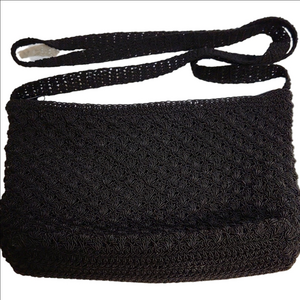 Vintage Black Crochet Shoulder Bag